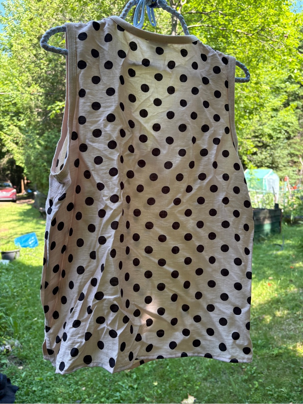 Tristan Pink and Black Polka dot top